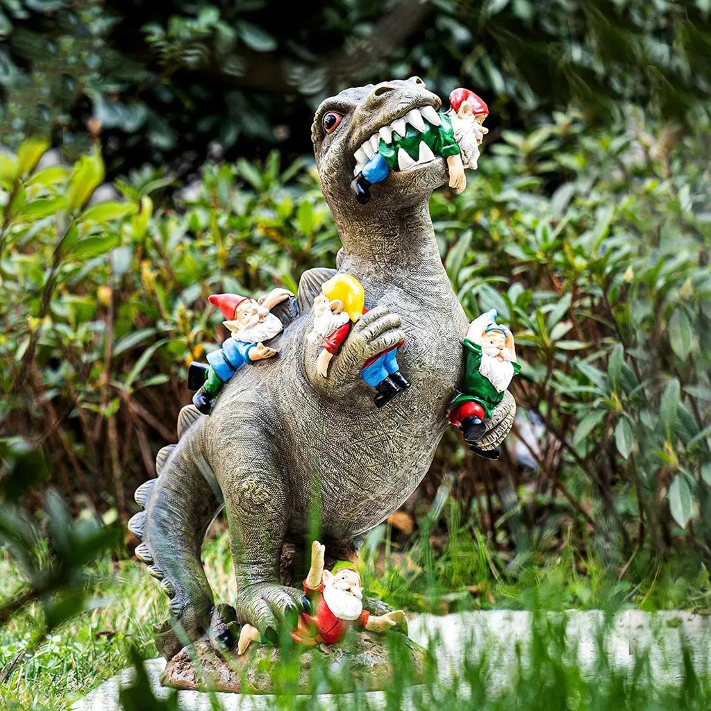 Dinosaur Garden Figurine – Funny & Unique Gnome Eater