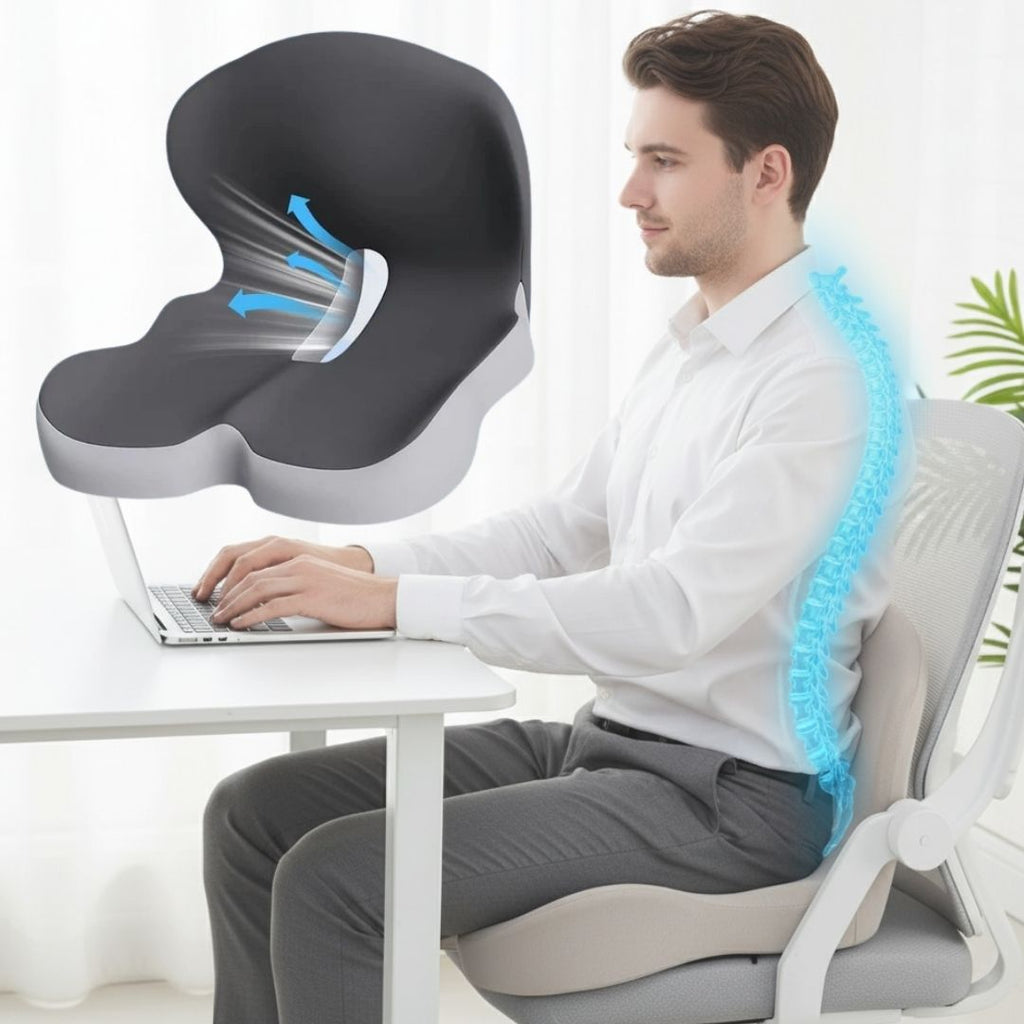All-in-One Orthopedic Memory Foam Seat - Cushion Seat and Back Cushion for Pain Relief and Comfort