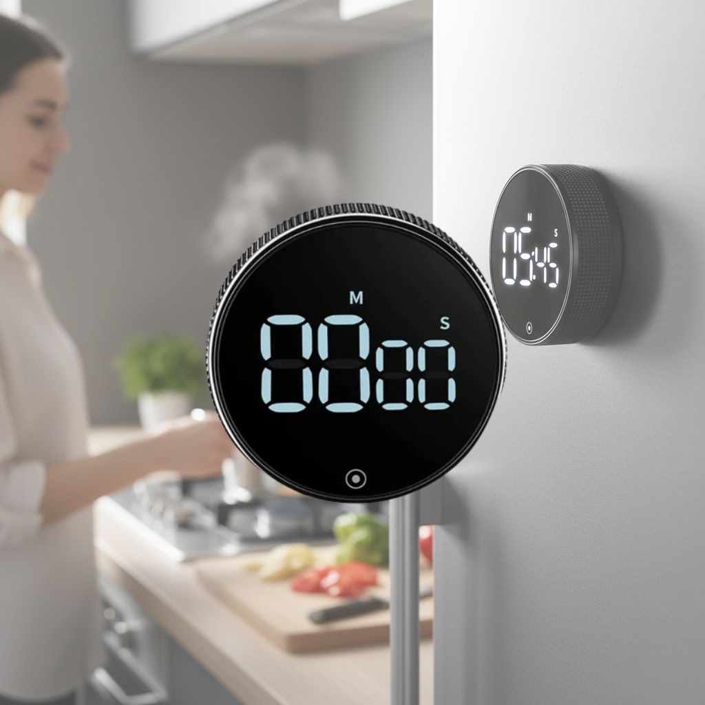 SmartTime Kitchen Timer | Easy One-Twist Operation, Large LED Display & Adjustable Alarm for Cooking, Studying & Classroom Use