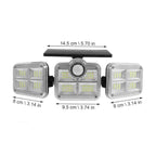Solar LED Spotlight | Outdoor Motion Sensor | 3-Head Adjustable | 74 LEDs