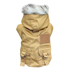 Dog jacket with fur trim hood - Dog and cat clothing