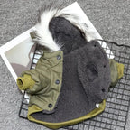 Dog jacket with fur trim hood - Dog and cat clothing
