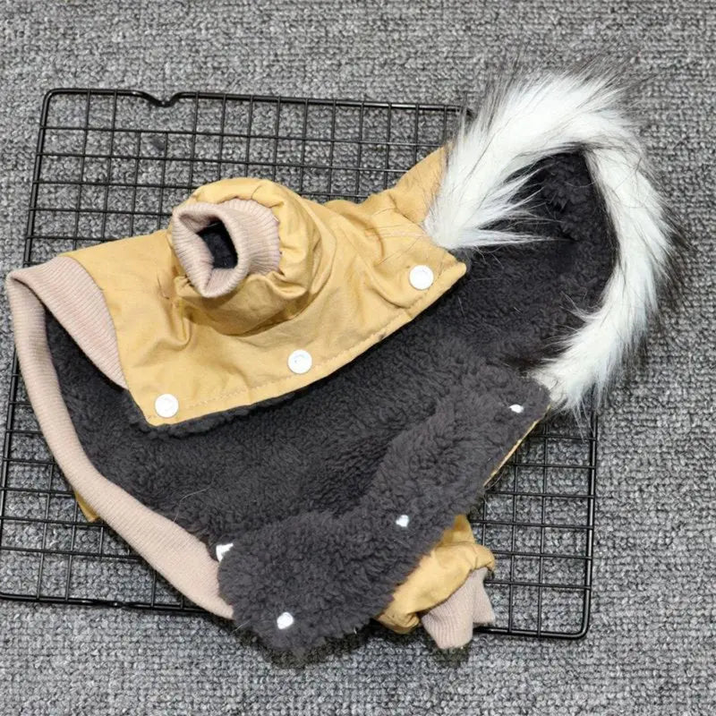 Dog jacket with fur trim hood - Dog and cat clothing