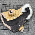 Dog jacket with fur trim hood - Dog and cat clothing