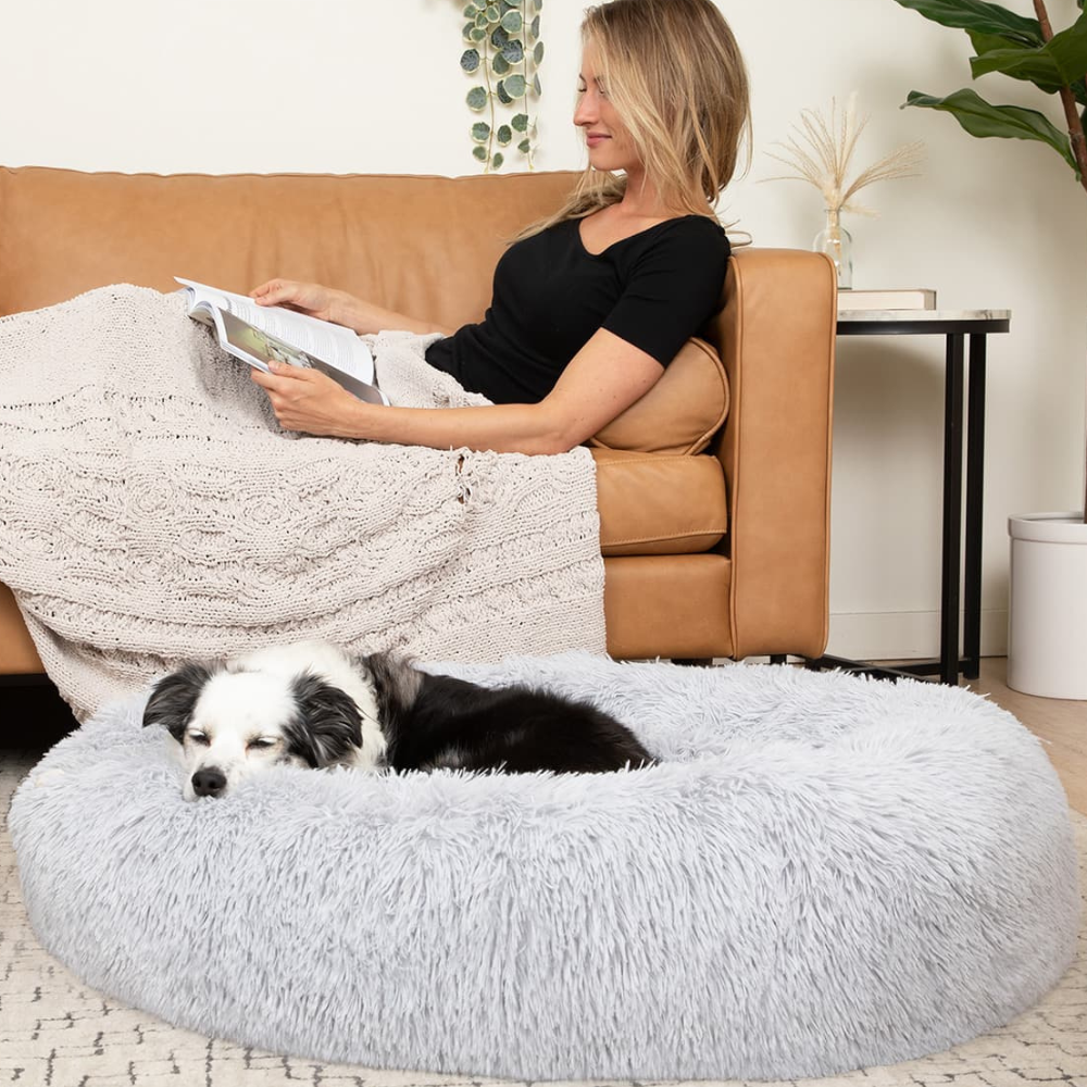 Dog Calming Bed Soft Plush Anxiety Relief Pet Cushion