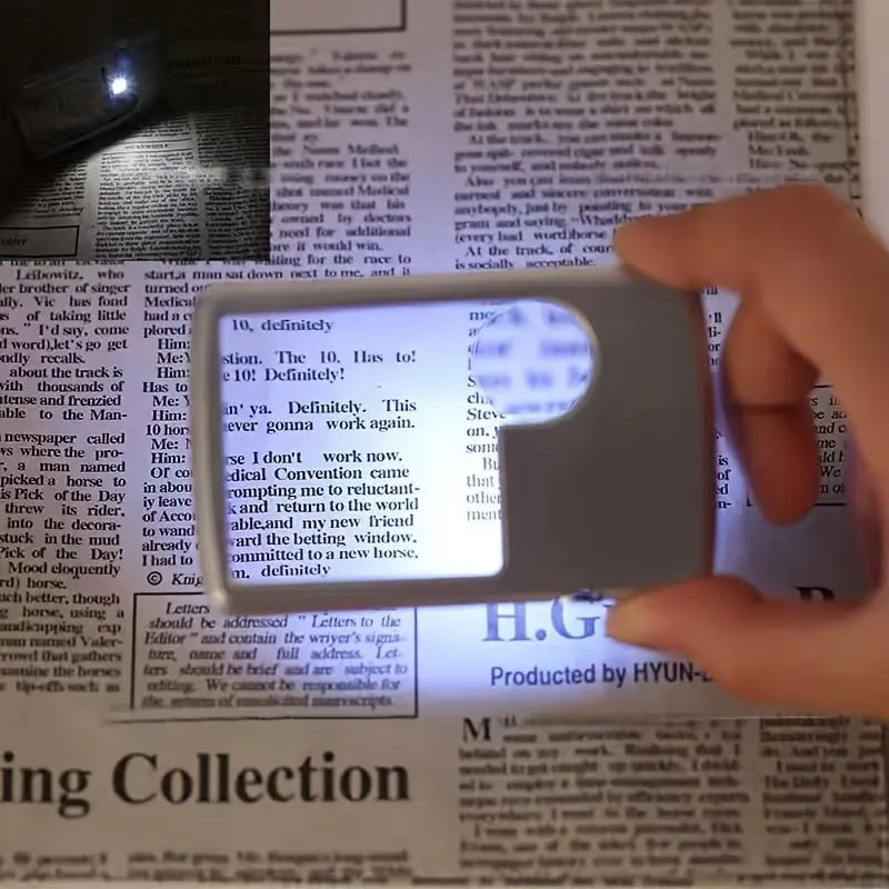 Double Lens Magnifier with LED Lighting – Compact and Pocket-Friendly