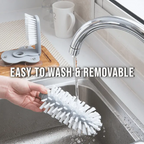 Double-sided cup cleaning brush with suction cups for quick and easy rinsing