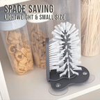 Double-sided cup cleaning brush with suction cups for quick and easy rinsing
