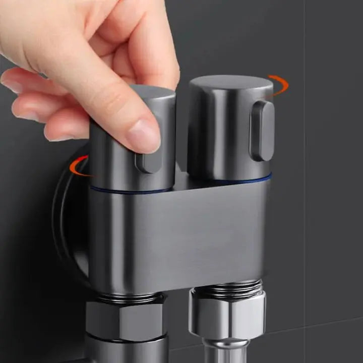 Double control valve with high-pressure handheld shower set