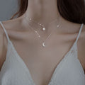 Double moon necklace for elegance & romance