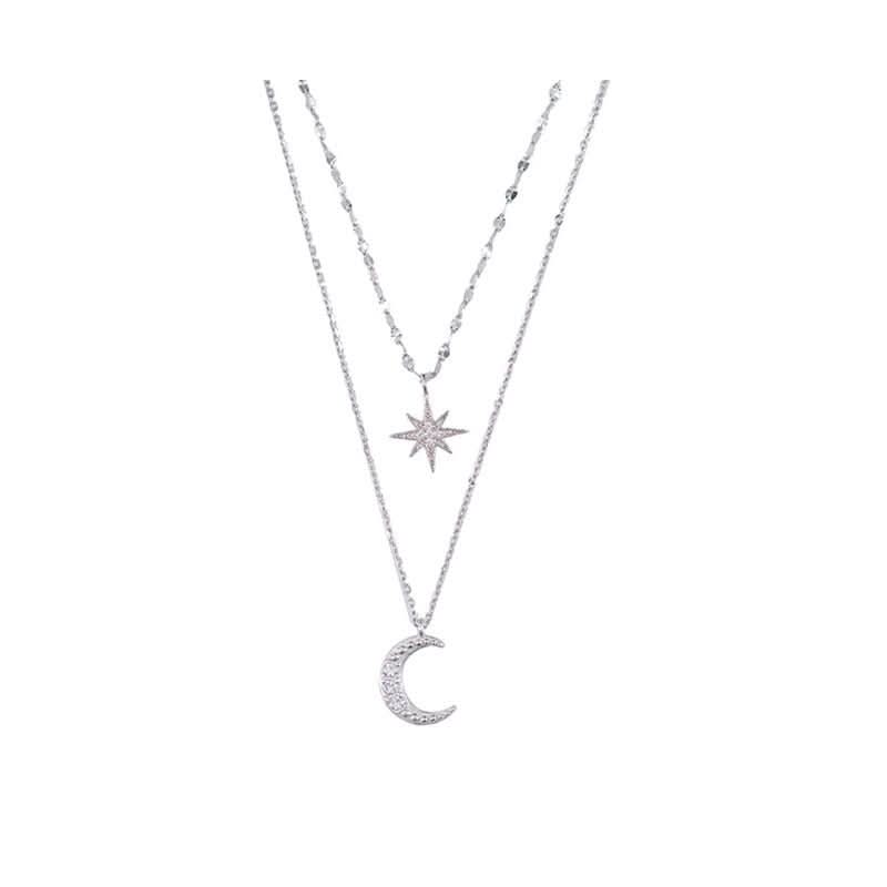 Double moon necklace for elegance & romance