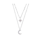 Double moon necklace for elegance & romance
