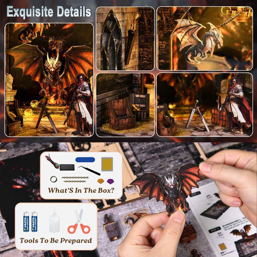 Dragon's Treasure Labyrinth DIY Book Nook Kit