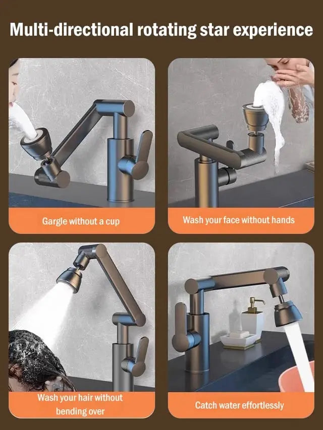Redatable 1080° Faucet – Robot Arm Design & 2 Spray Types