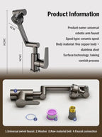 Redatable 1080° Faucet – Robot Arm Design & 2 Spray Types