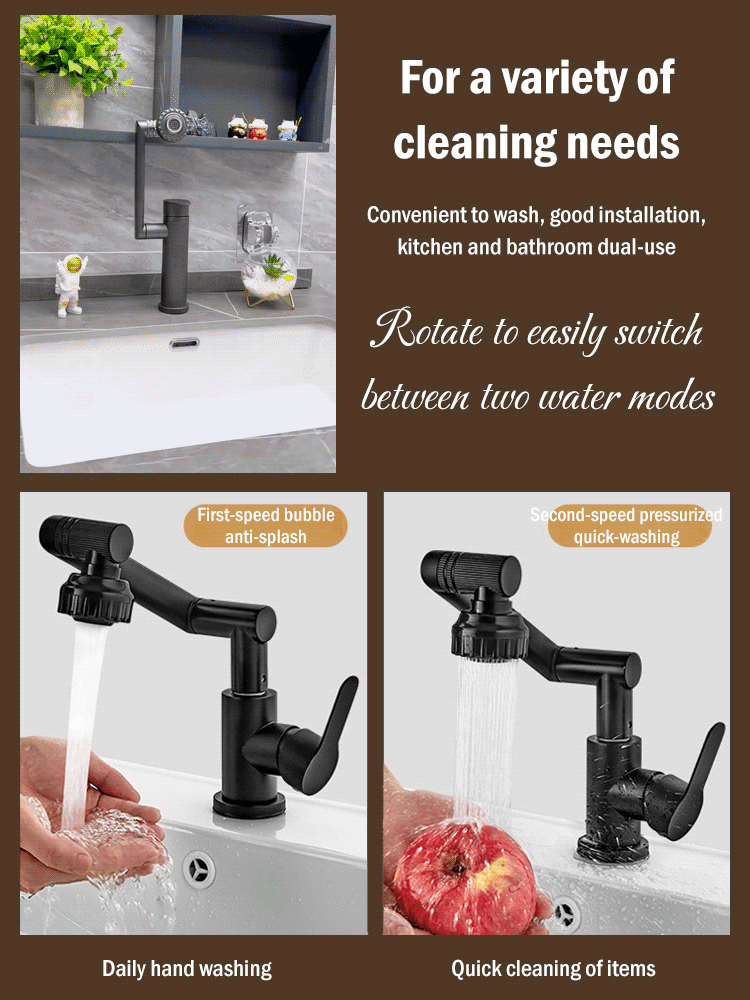 Redatable 1080° Faucet – Robot Arm Design & 2 Spray Types