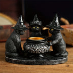 Three Witches Cats | Tea Light Holder for Halloween