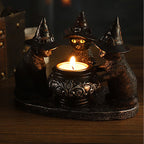 Three Witches Cats | Tea Light Holder for Halloween