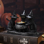 Three Witches Cats | Tea Light Holder for Halloween