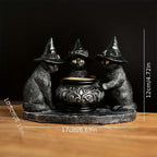 Three Witches Cats | Tea Light Holder for Halloween