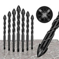 Drill Bit Set | 7-Piece Hard Alloy | 4-Edge Cross Design | Tile, Glass & Wood Precision Drilling