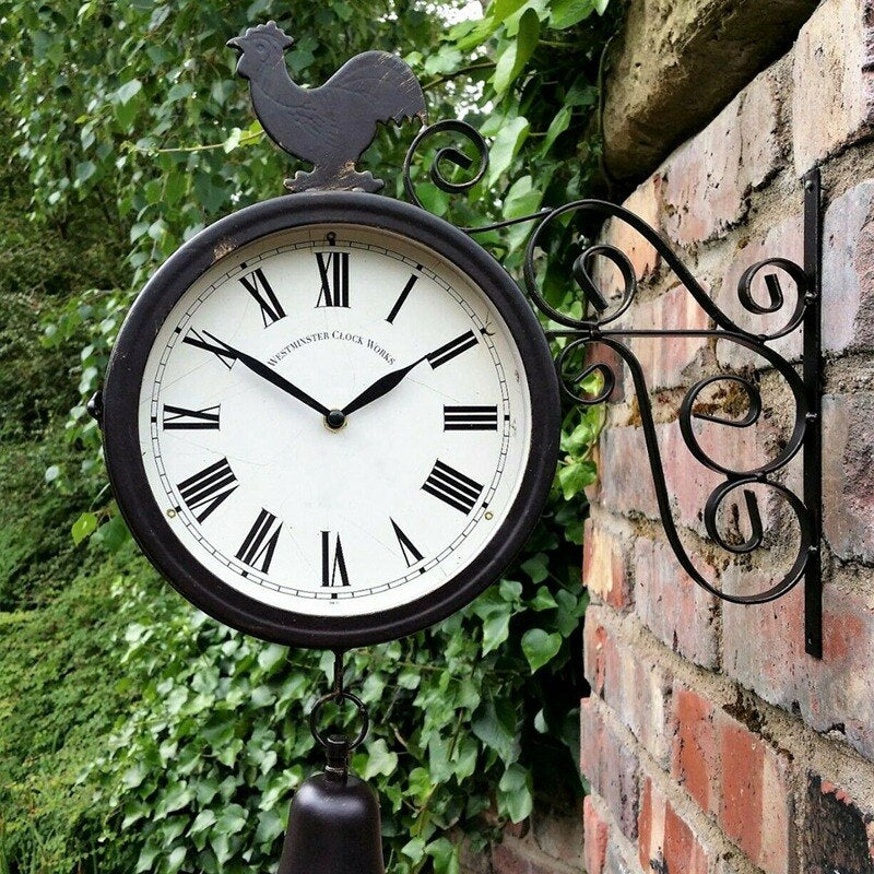 Retro Double-Sided Black Wall Clock