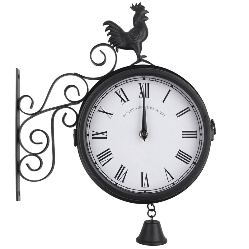 Retro Double-Sided Black Wall Clock