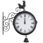 Retro Double-Sided Black Wall Clock