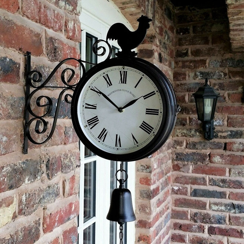 Retro Double-Sided Black Wall Clock