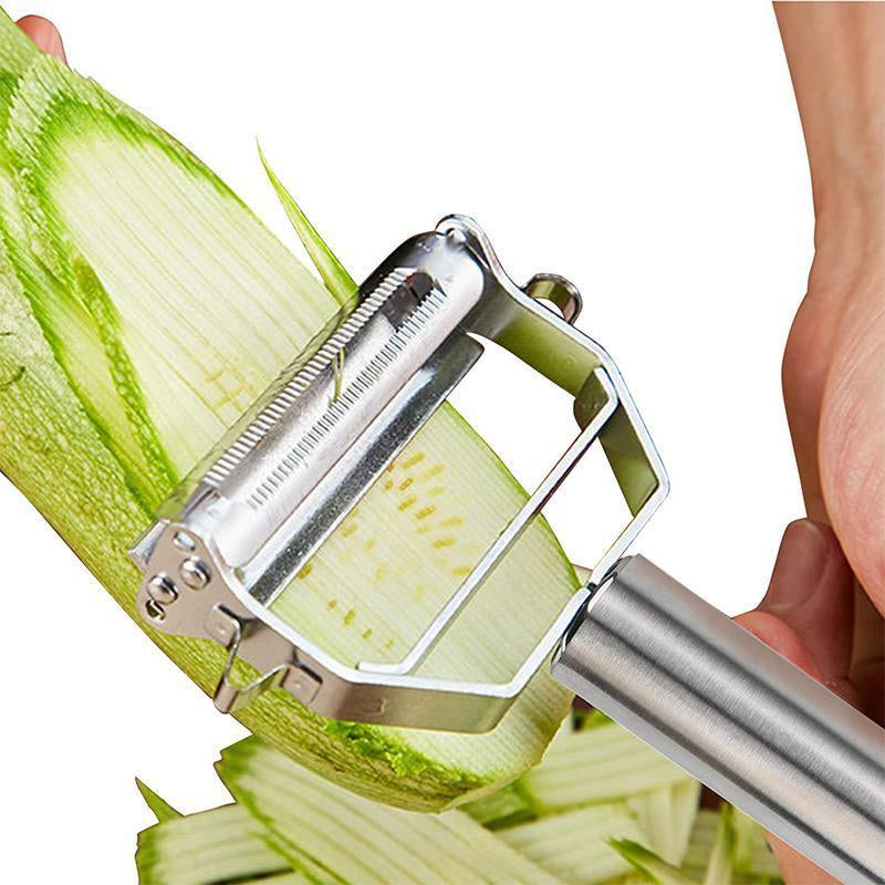 Ultra-sharp stainless steel multifunction vegetable peeler
