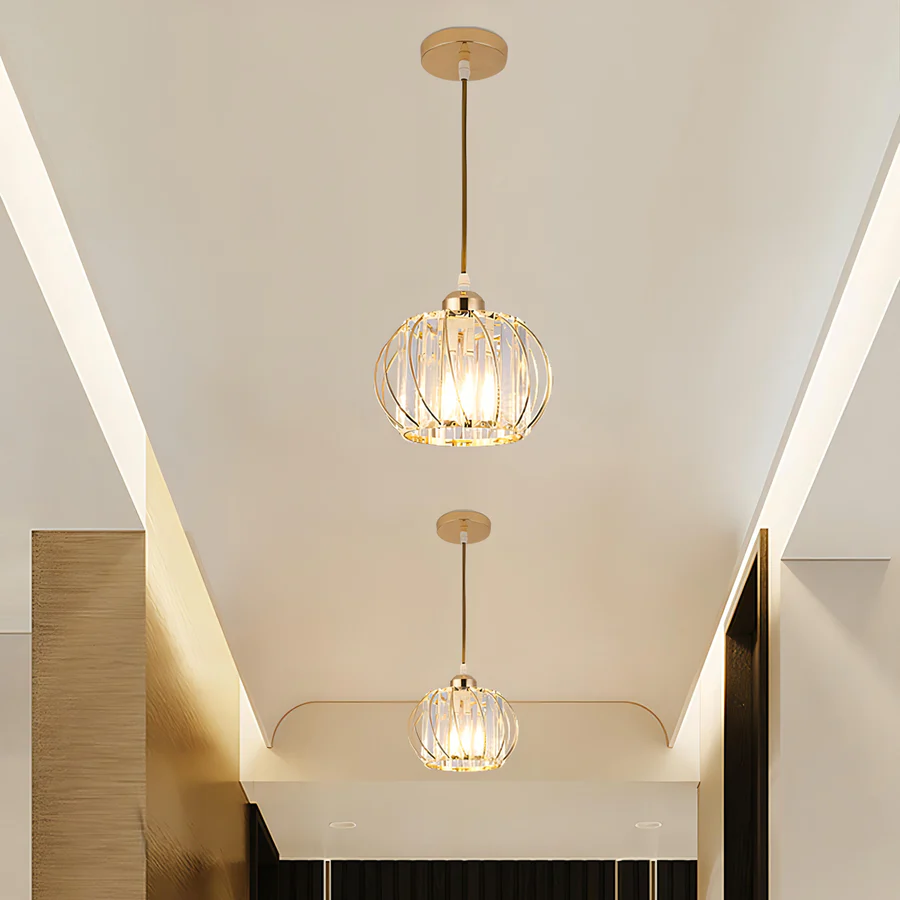 Pendant Light Black Glass Globe Ceiling Fixture
