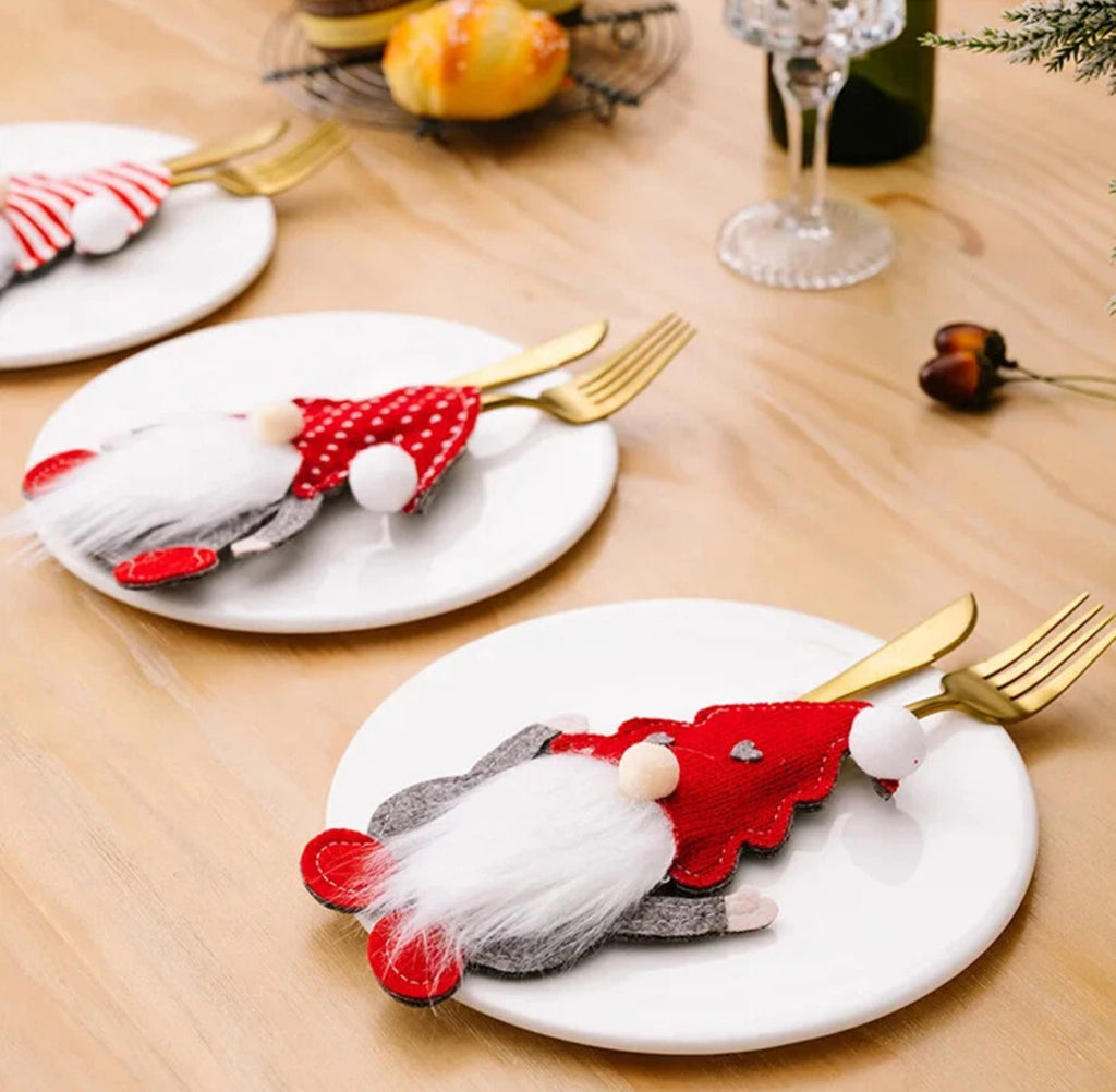 5pc Christmas Gonk Cutlery Holder
