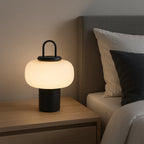 Scandinavian Glass and Metal Table Lamp with E27 LED Socket