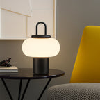 Scandinavian Glass and Metal Table Lamp with E27 LED Socket