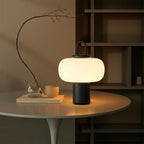 Scandinavian Glass and Metal Table Lamp with E27 LED Socket