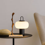 Scandinavian Glass and Metal Table Lamp with E27 LED Socket