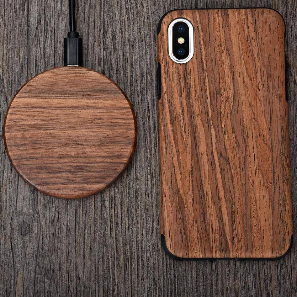 Qi Fast Charger with Natural Bamboo Design