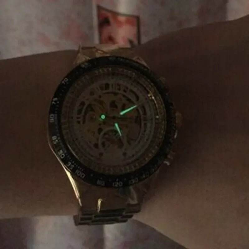 Luxurious Mechanical Watch with Golden Shine