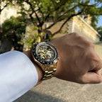 Luxurious Mechanical Watch with Golden Shine