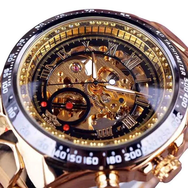 Luxurious Mechanical Watch with Golden Shine
