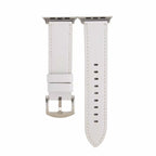 Calf Leather Genuine Leather Watch Band For Apple Watch Series 7 45mm / 6 & SE & 5 & 4 44mm / 3 & 2 & 1 42mm (White)