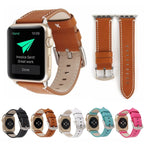 Calf Leather Genuine Leather Watch Band For Apple Watch Series 7 45mm / 6 & SE & 5 & 4 44mm / 3 & 2 & 1 42mm (White)
