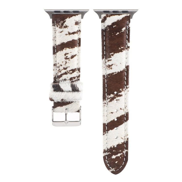 Frerndorf | Horsehair Fluffy Leopard Pattern Leather Watch Band for Apple Watch Series 9&8&7 41mm / SE 3&SE 2&6&SE&5&4 40mm / 3&2&1 38mm(1)
