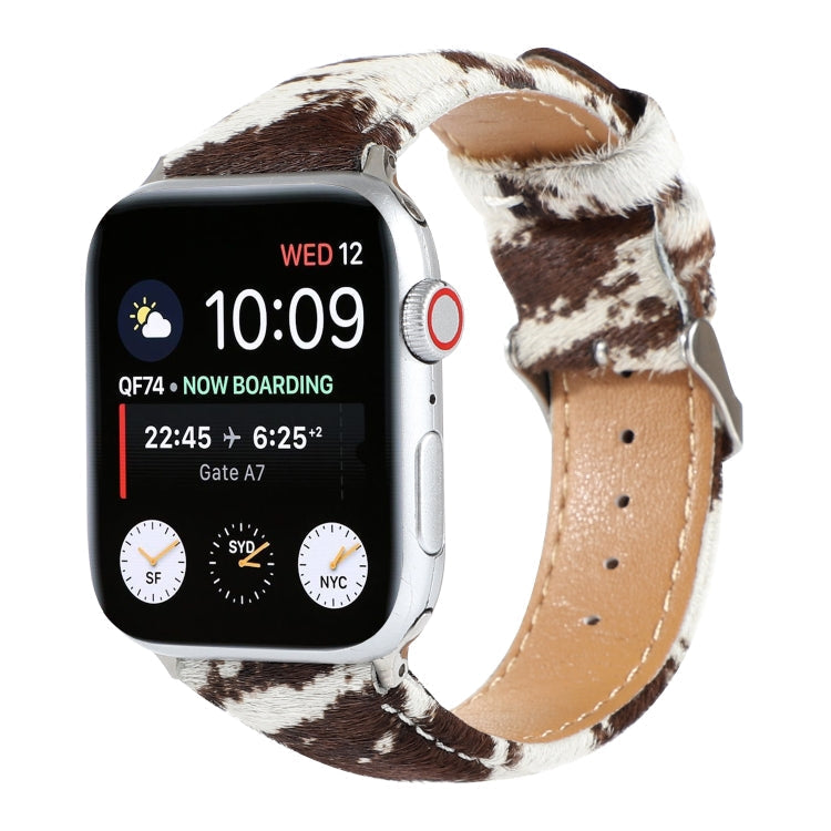 Frerndorf | Horsehair Fluffy Leopard Pattern Leather Watch Band for Apple Watch Series 9&8&7 41mm / SE 3&SE 2&6&SE&5&4 40mm / 3&2&1 38mm(1)