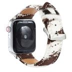Frerndorf | Horsehair Fluffy Leopard Pattern Leather Watch Band for Apple Watch Series 9&8&7 41mm / SE 3&SE 2&6&SE&5&4 40mm / 3&2&1 38mm(1)