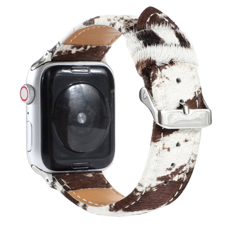 Frerndorf | Horsehair Fluffy Leopard Pattern Leather Watch Band for Apple Watch Series 9&8&7 41mm / SE 3&SE 2&6&SE&5&4 40mm / 3&2&1 38mm(1)