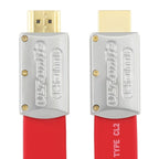 ULT-unite 4K Ultra HD gold-plated HDMI to HDMI flat cable, cable length: 8m (Red)
