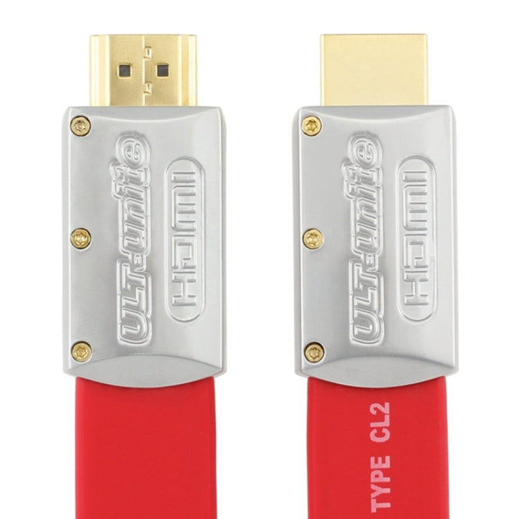 ULT-unite 4K Ultra HD gold-plated HDMI to HDMI flat cable, cable length: 8m (Red)