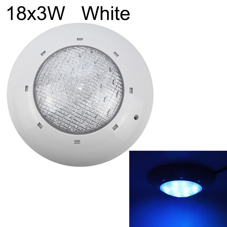 18x3W ABS plastic pool wall lamp underwater light (White)