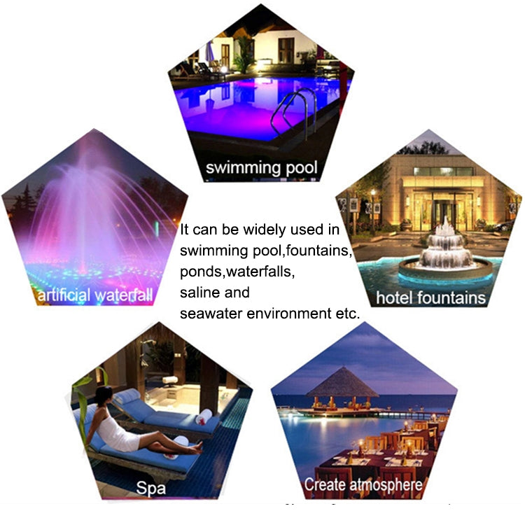 15W LED Stainless Steel Wall Mounted Pool Lighting Landscape Underwater Light (Colored Light + Remote Control)